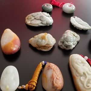 Hand carved jade pendant collection